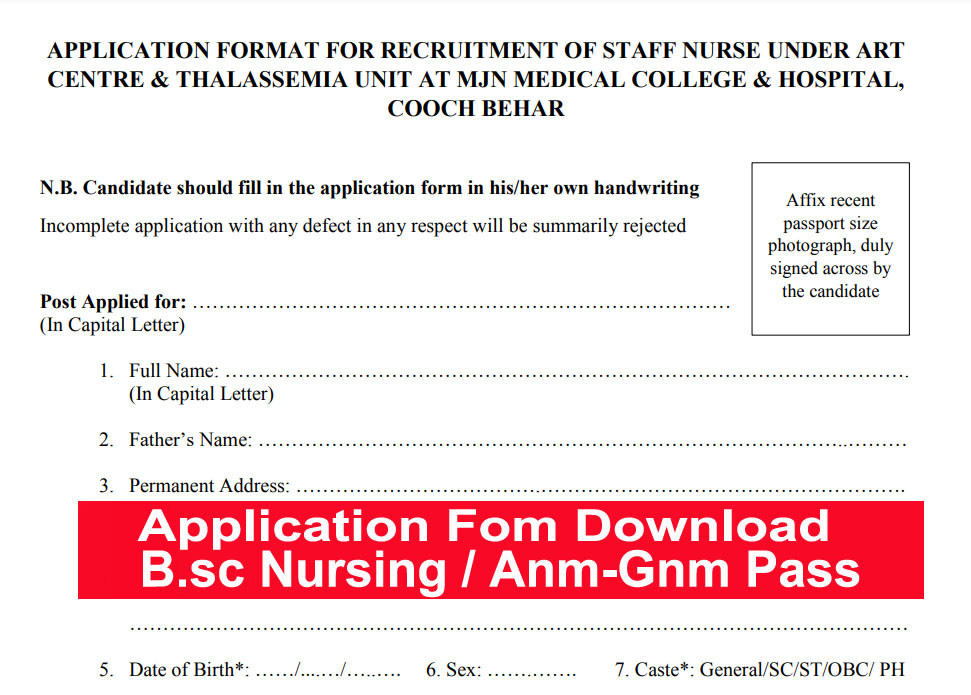 Government Hospital Staff Nurse Recruitment .ANM/GNM Nursing Pass Application.